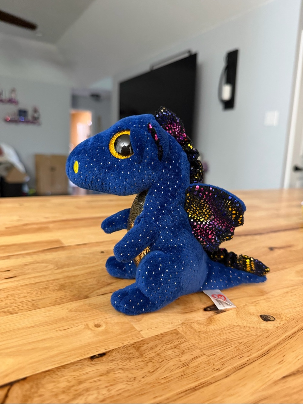 Glitter Accent Royal Blue Dragon Plush